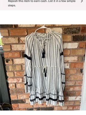 Veronica Beard Danica Embroidered V-Neck Mini Dress in White great condition